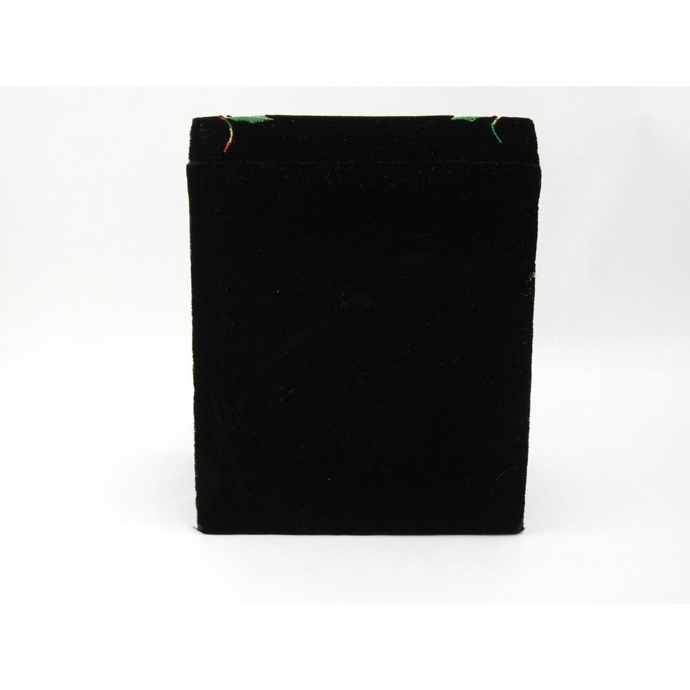 Black Velvet Purse With Christmas Bulbs Embroidered Evening Holiday Bag 7” - Picture 5 of 10